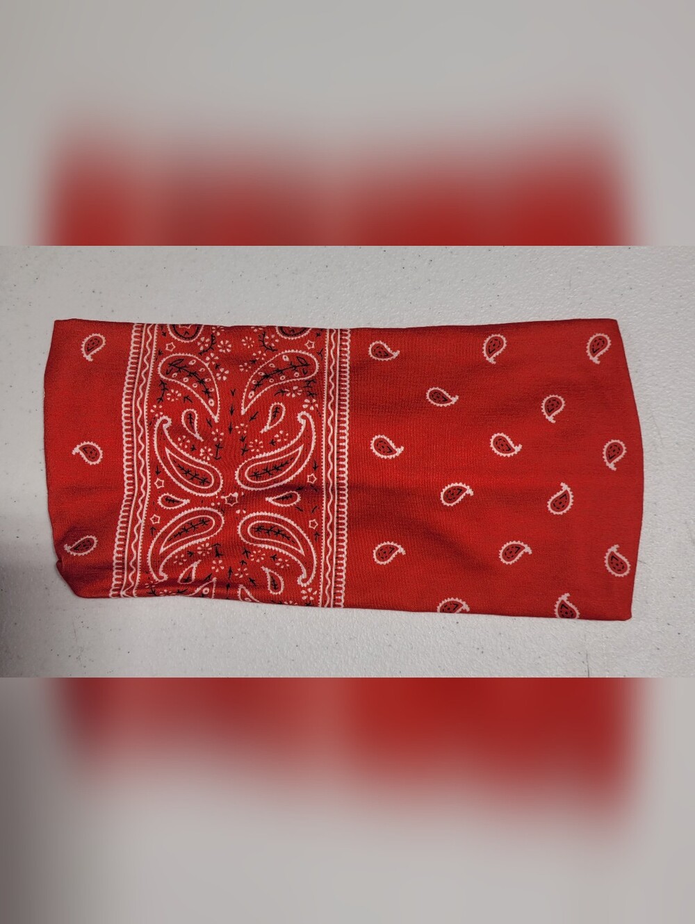 Classic Red Paisley Headband